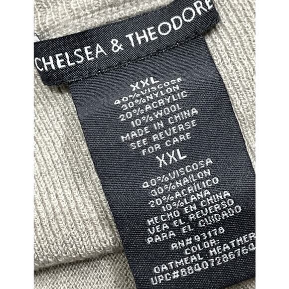 Chelsea Theodore Cardigan Women XXL Gray Sweater Open Front Wool Blend HOLE - Picture 4 of 6